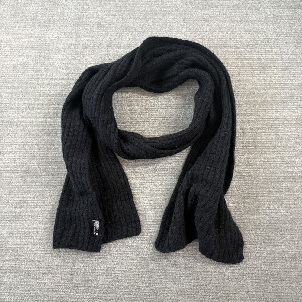 Purely Merino Scarf Black Merino Wool Possum 74x11 Stretch Casual Australia